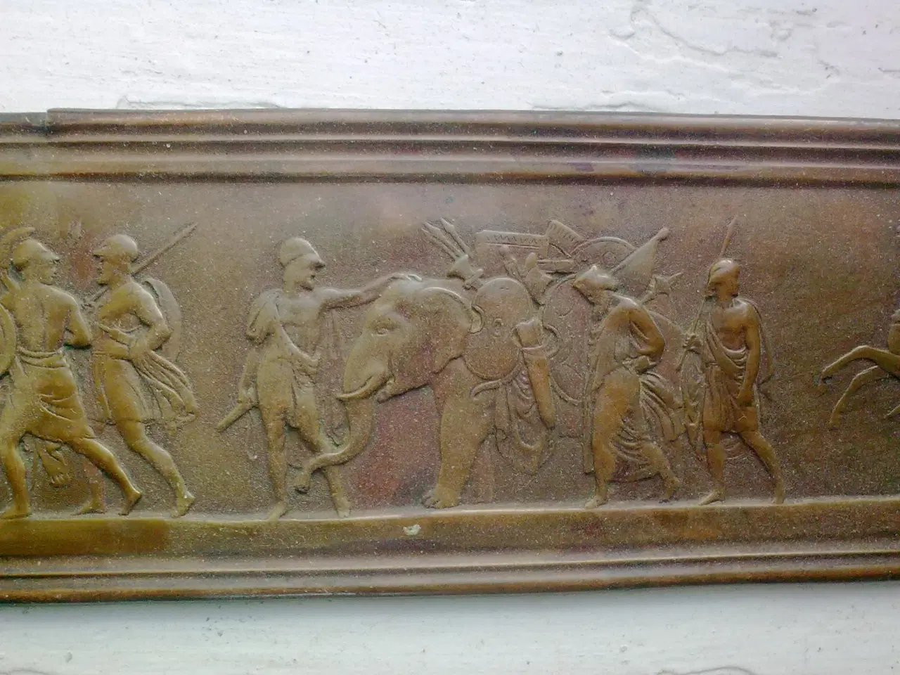 Billede 1 - Kobber relief m krigs elefant i frise