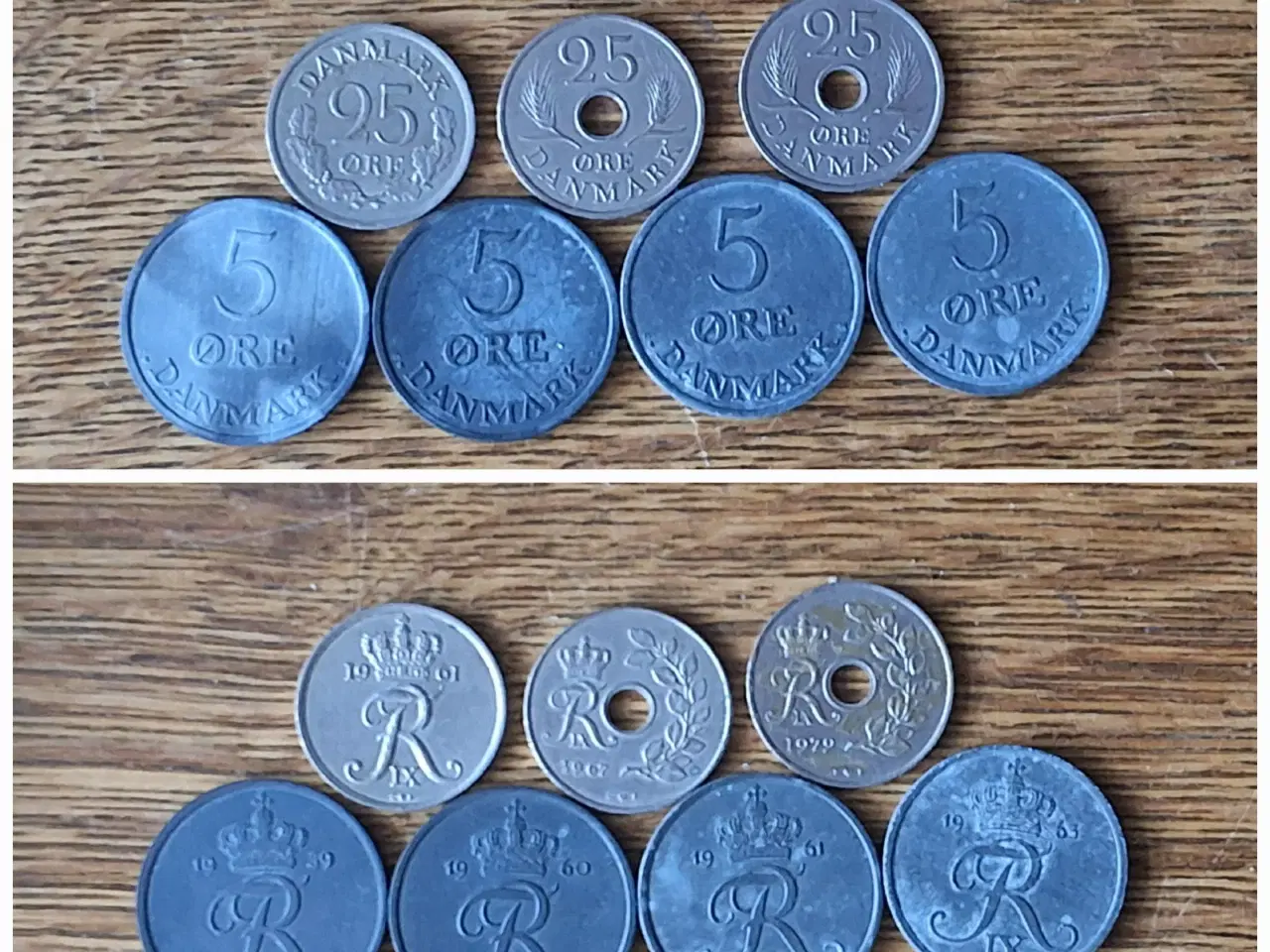 Billede 4 - Danmark, mønter, 16x5ØRE+3x25ØRE+4x5ØRE