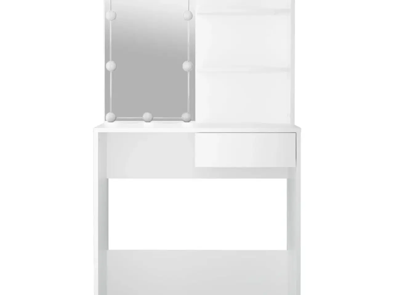 Billede 5 - Makeupbord med LED-lys 74,5x40x141 cm hvid
