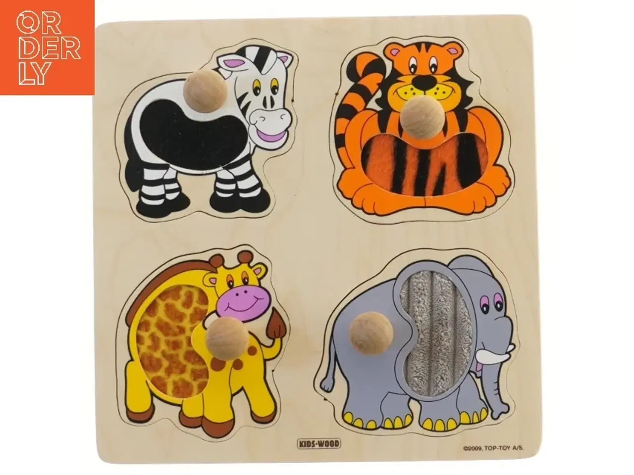 Billede 1 - Dyrepuslespil i træ fra Kids Wood (str. 21x21 cm)