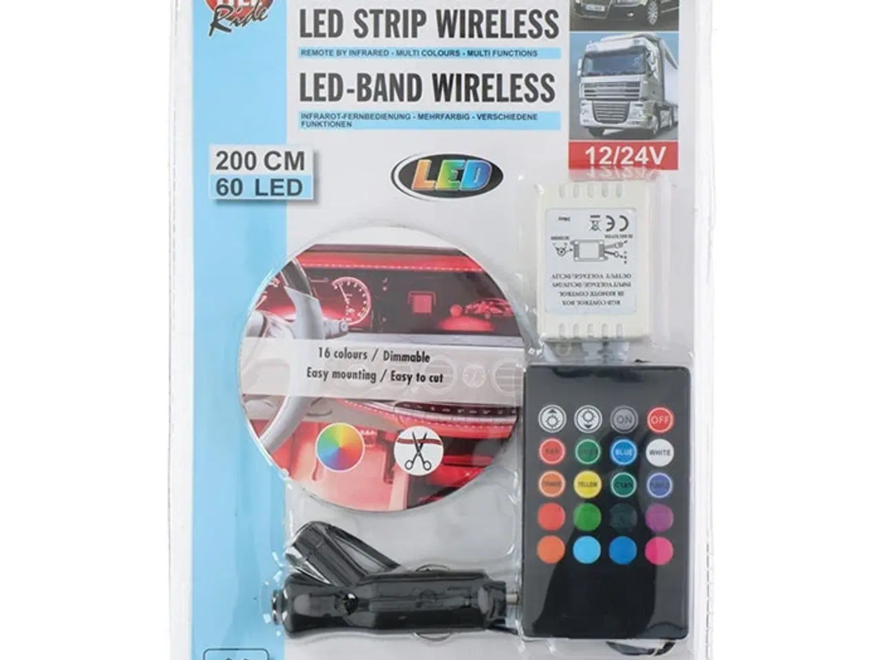 Billede 1 - Allride LED bånd, multicolour, 12V/24V, 200cm,