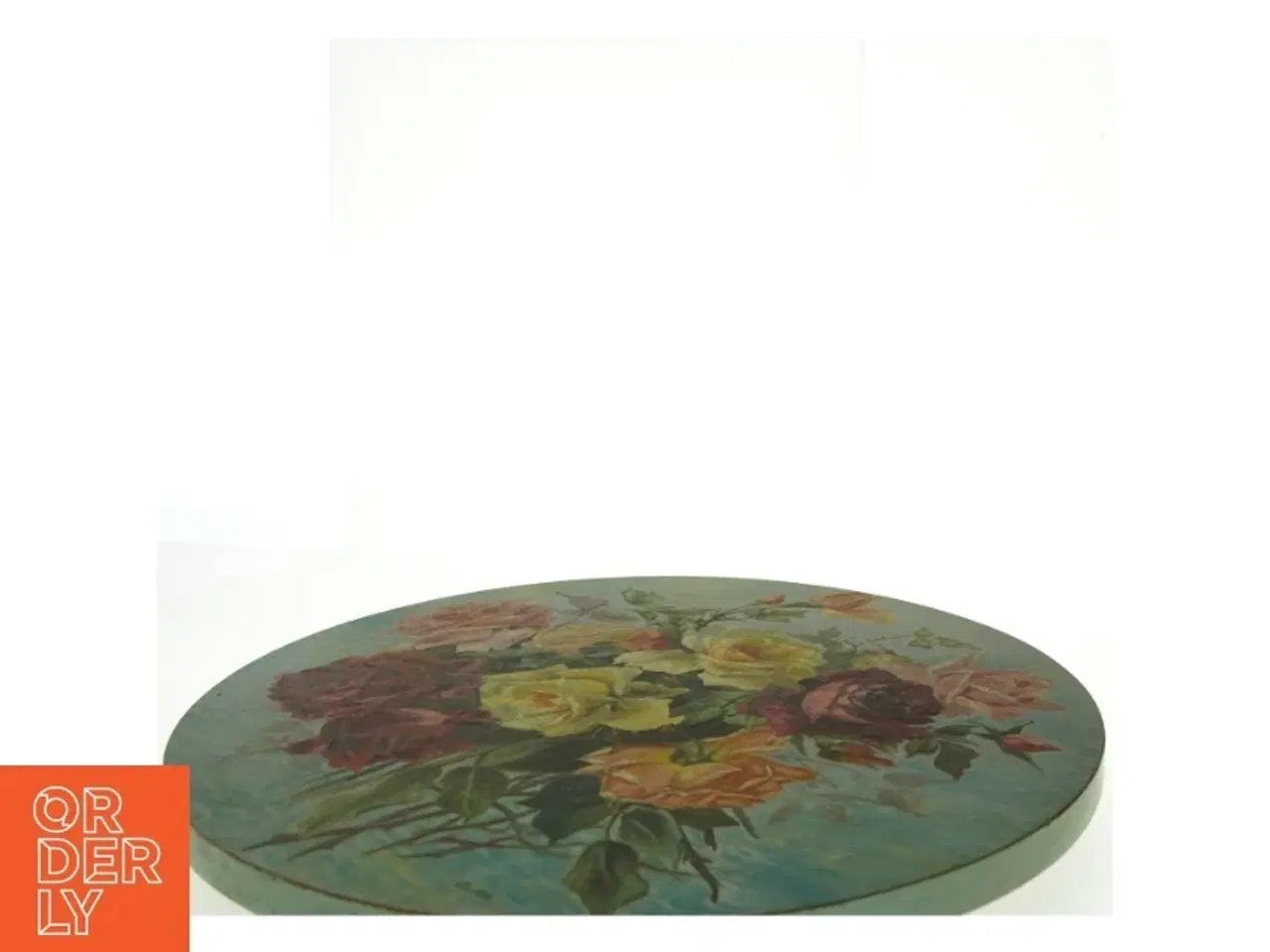 Billede 5 - Rundt håndmalet blomsterbillede (str. Ø. 51 cm)