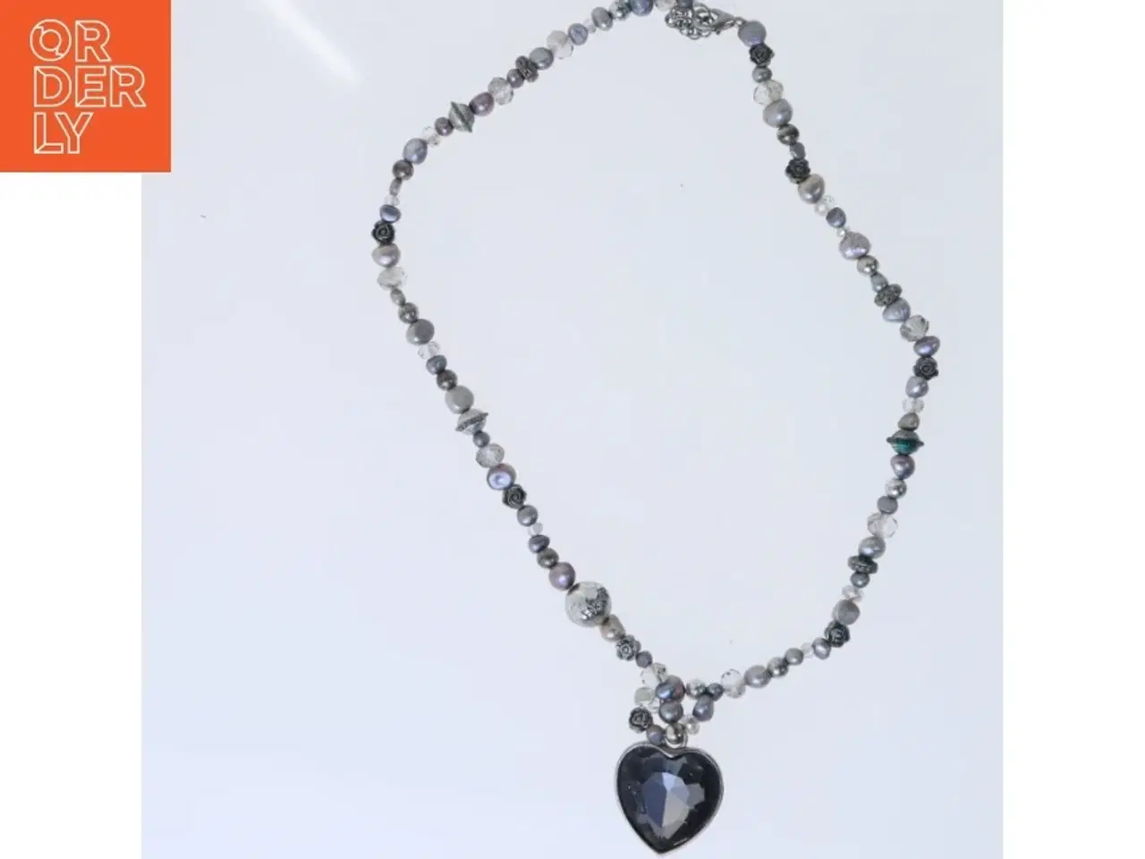 Billede 1 - Halskæde med hjertevedhæng (str. 52 cm)