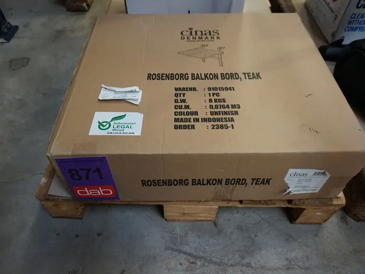 Billede 4 - Rosenborg balkon bord - teak 60x54 cm
