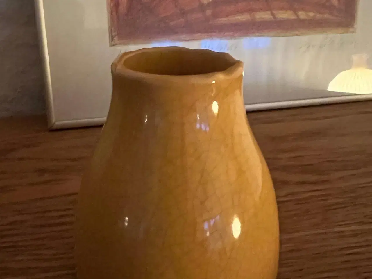 Billede 4 - Smuk gul keramik vase