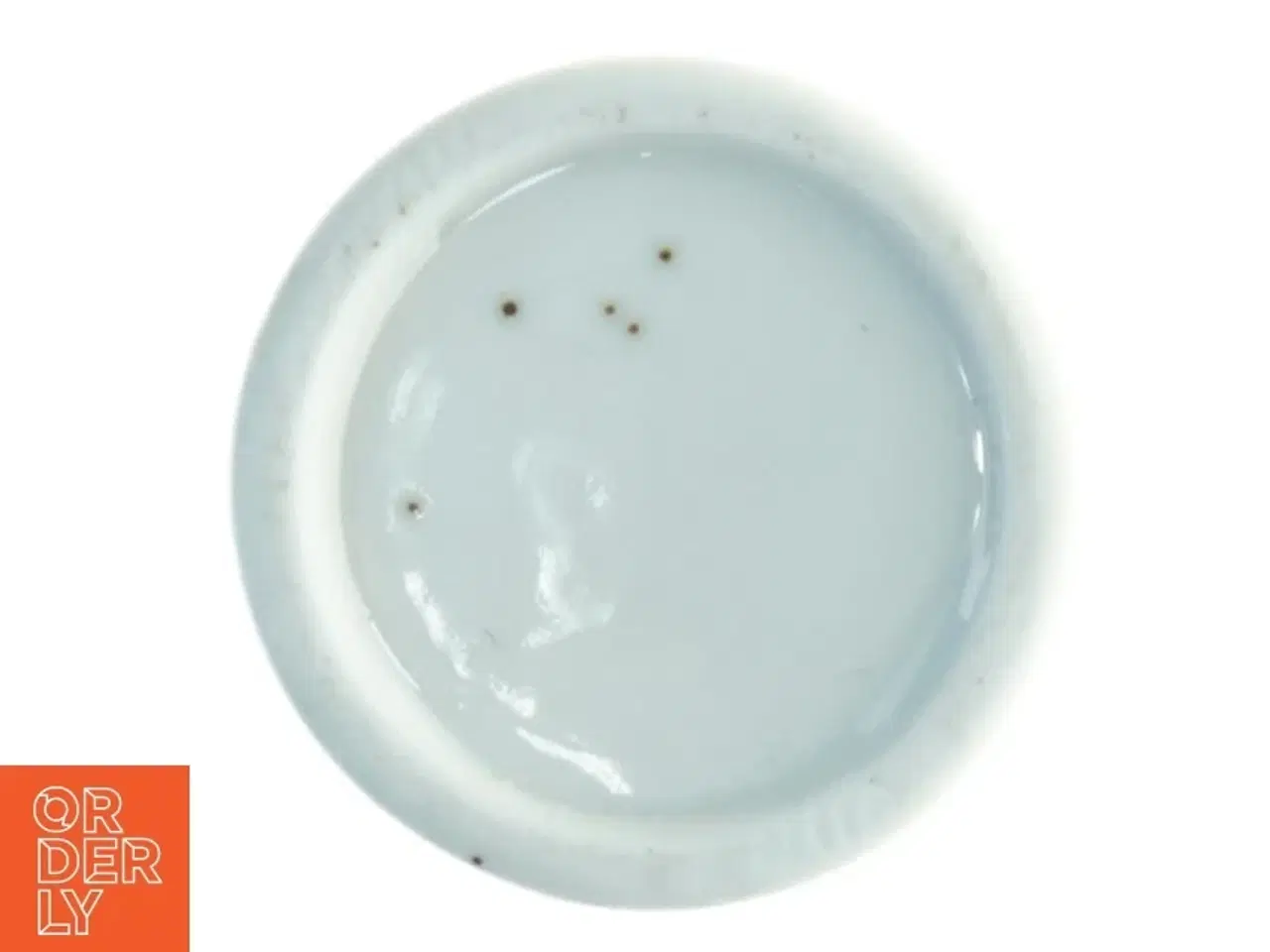 Billede 4 - Porcelænsvase med blå krysantemum blomstermotiv (str. 16 x, 6 cm)