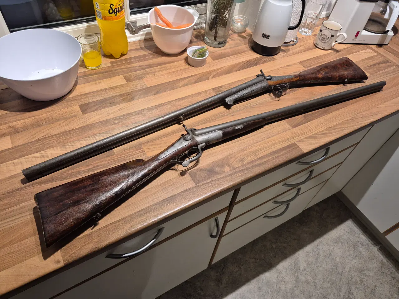 Billede 1 - 2 fine antikke belgiske/hollandske s/s pinfire 12.