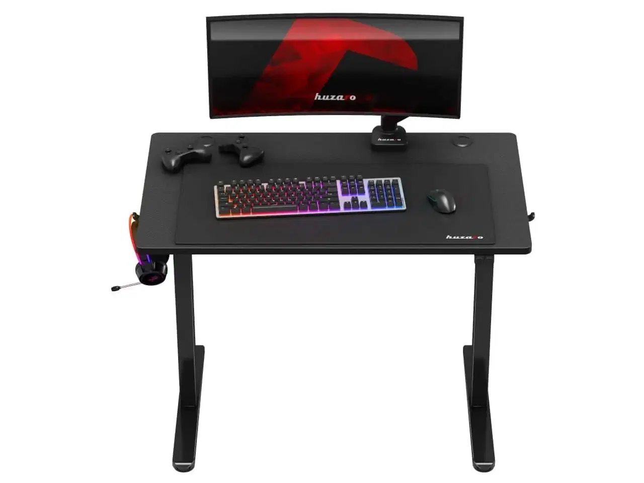 Billede 5 - Gamingbord huzaro Hero 7.9 - elektrisk højdejusterbart, sort