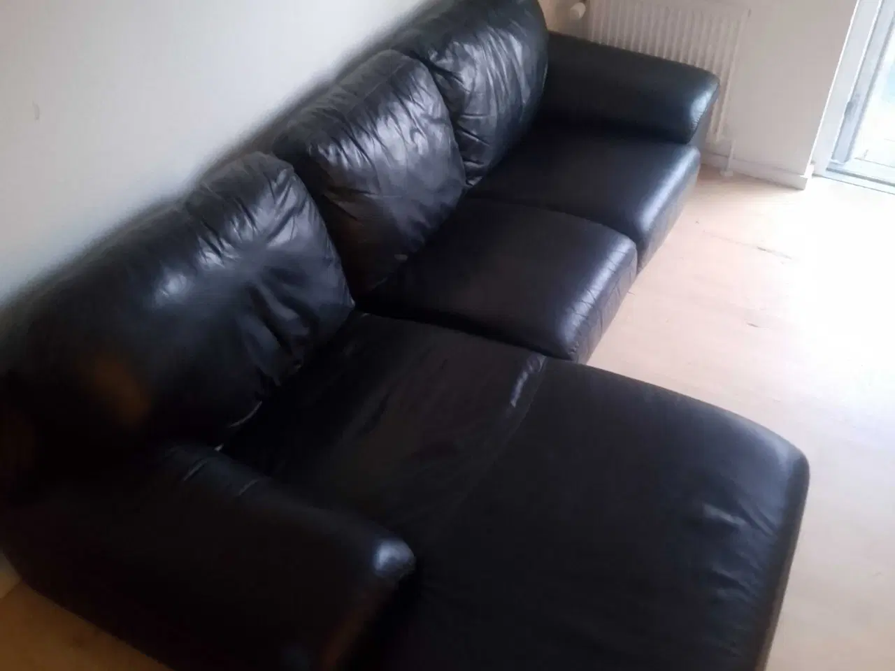 Billede 3 - Lædersofa med Chaiselong 