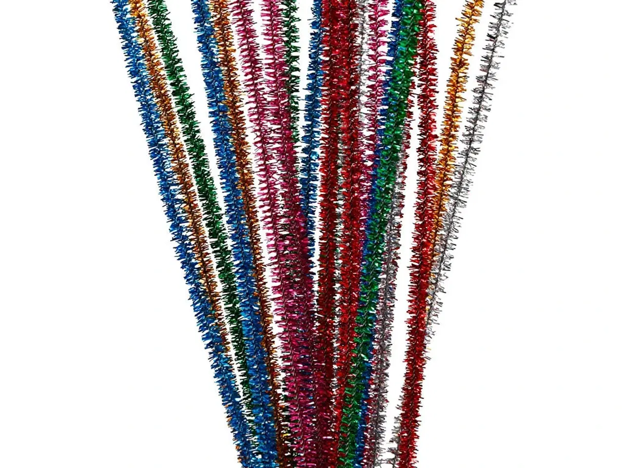 Billede 1 - Chenille, L: 30 cm, tykkelse 6 mm, glitter, stærke farver, 24ass./ 1 pk.