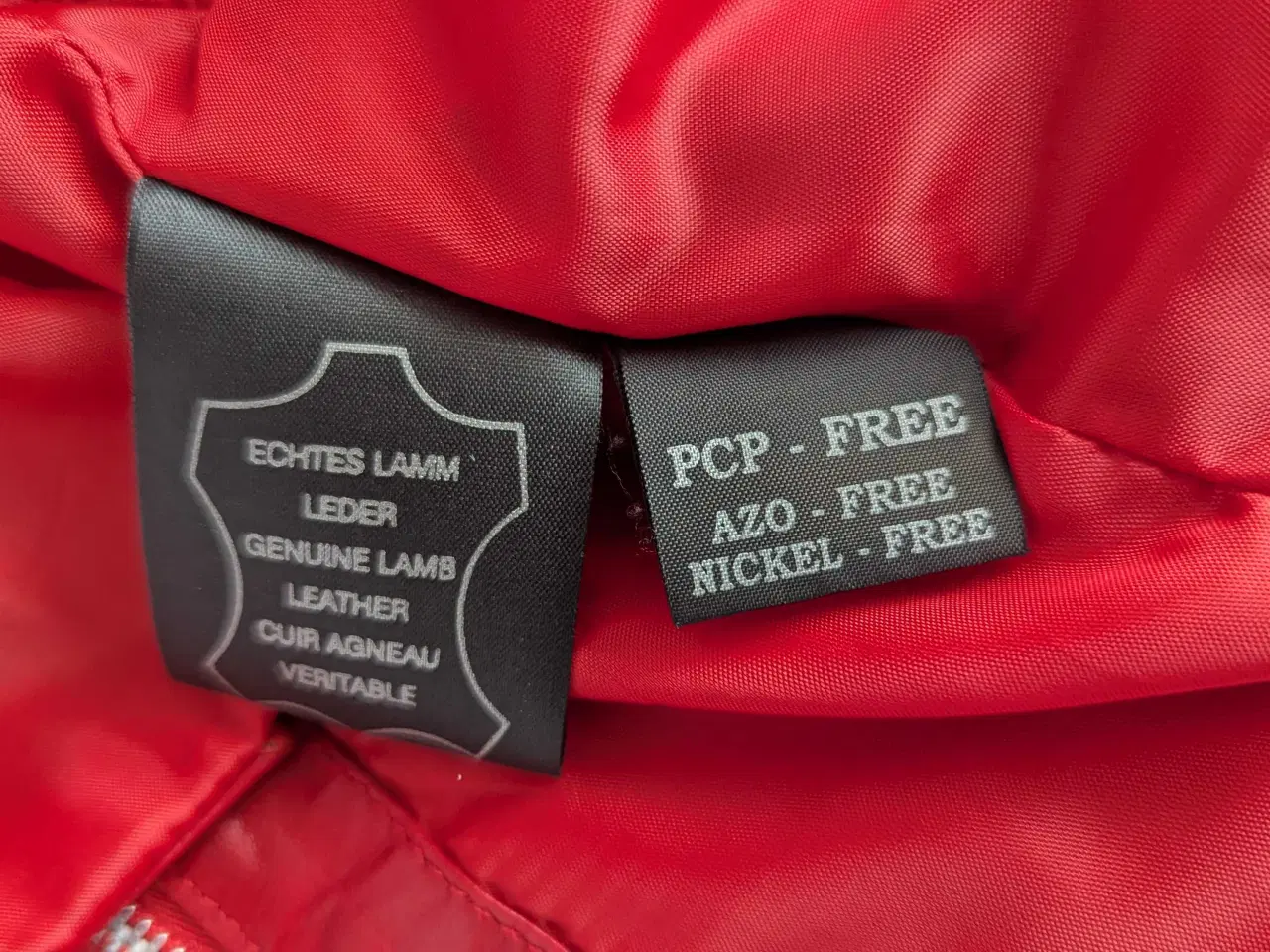 Billede 3 - Skindjakke i lammeskind, rød 