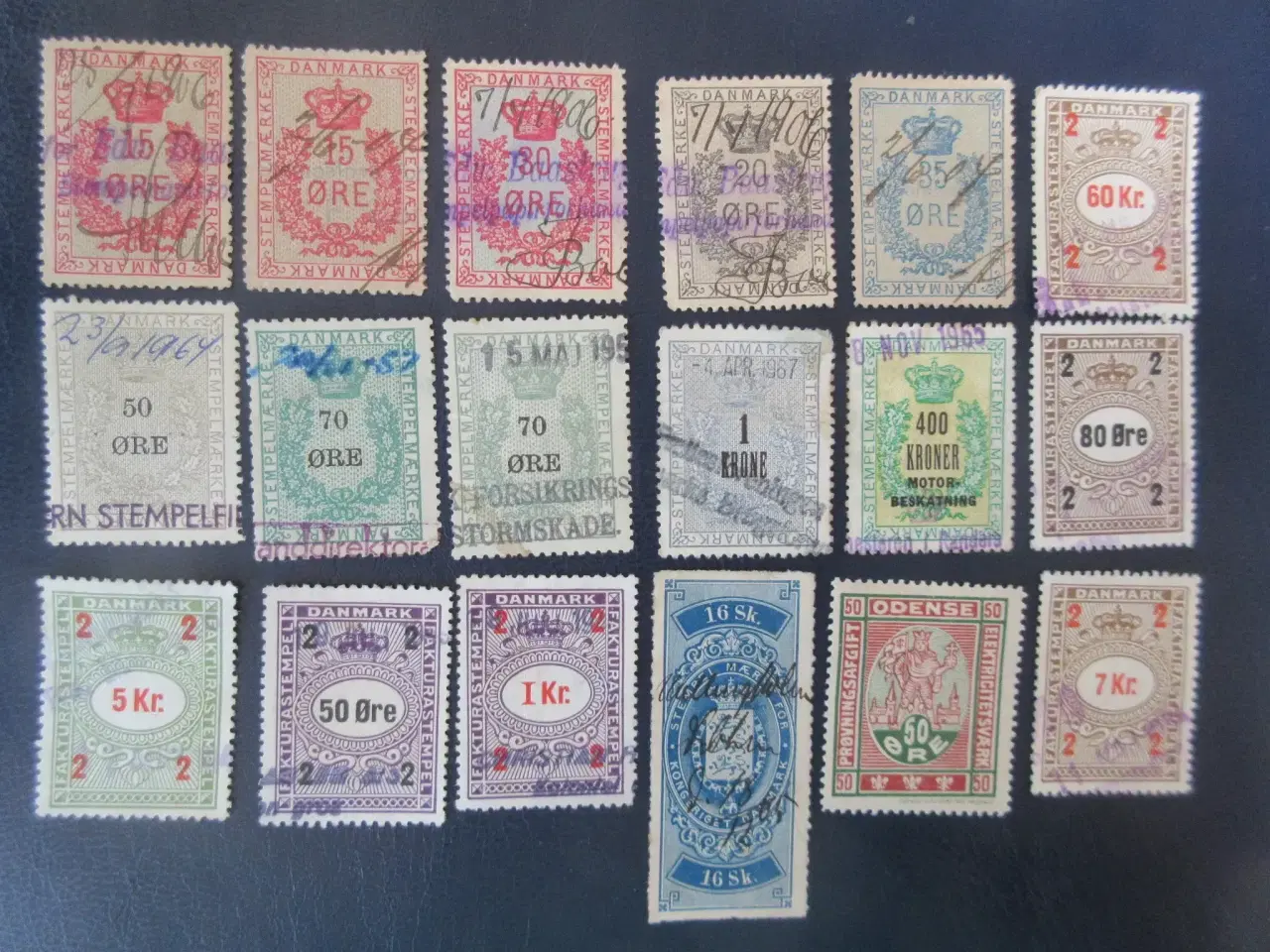 Billede 1 - danske stempelmærker afgiftmærker