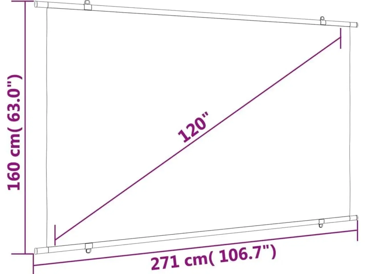 Billede 11 - Projektorlærred 120" 16:9