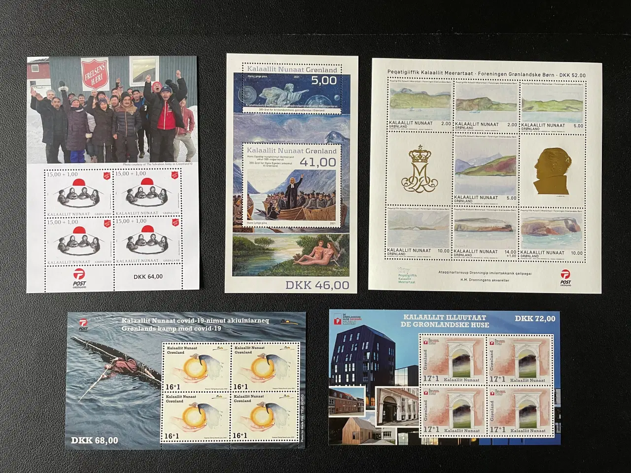 Billede 1 - Grønland - 5 forskellige postfriske miniblokke 