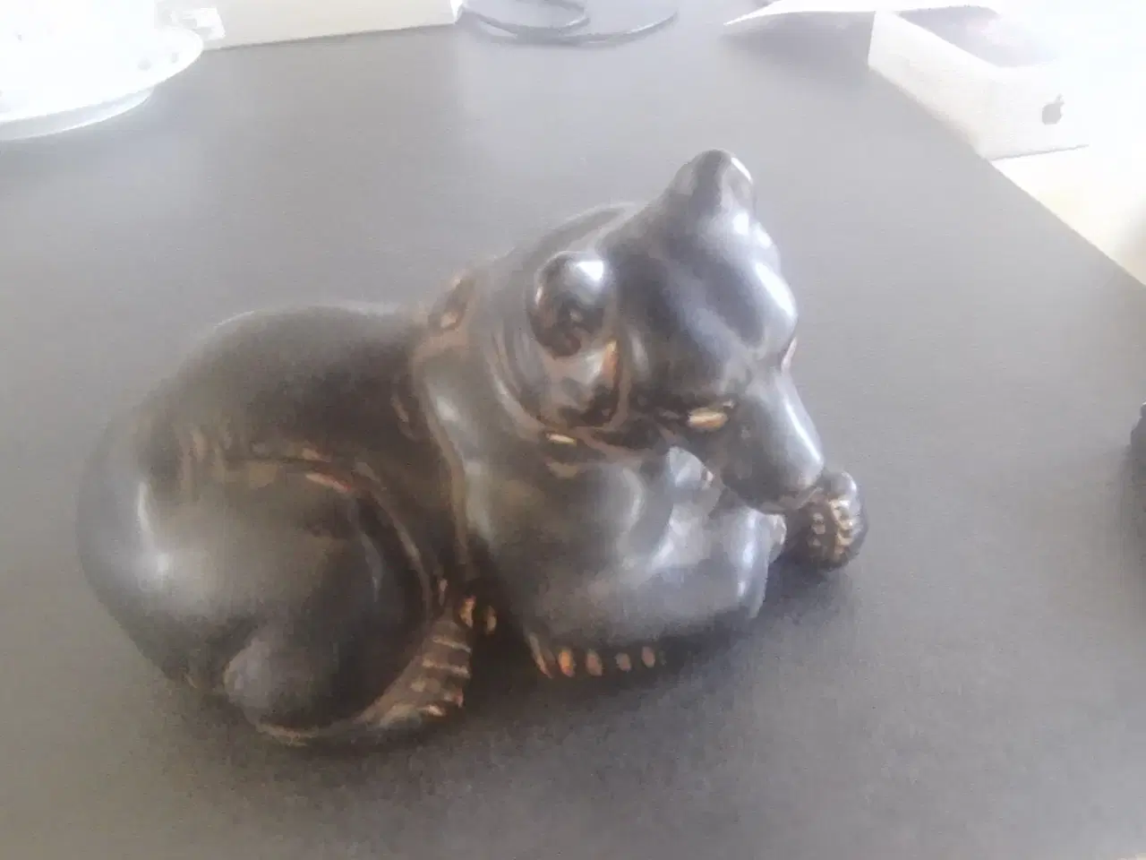 Billede 2 - Stor liggende Royal Copenhagen bjørn.