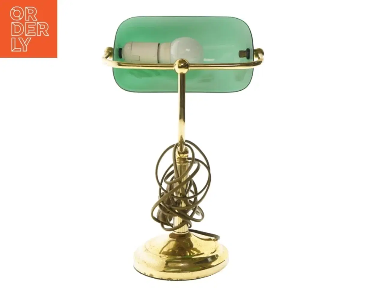 Billede 2 - Vintage bordlampe med grøn skærm (str. 40 cm)