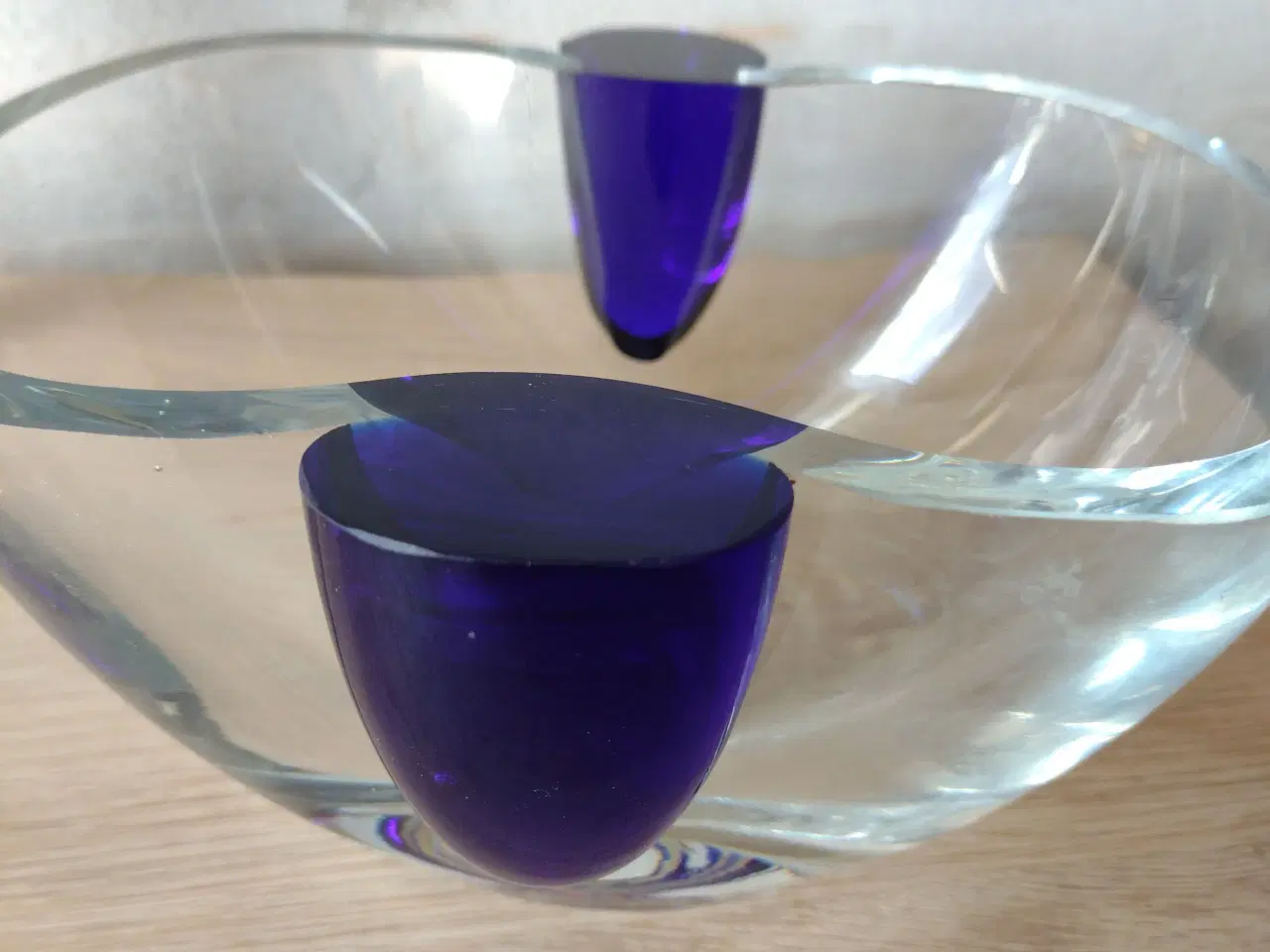 Billede 3 - Skål i klar og blå glas 