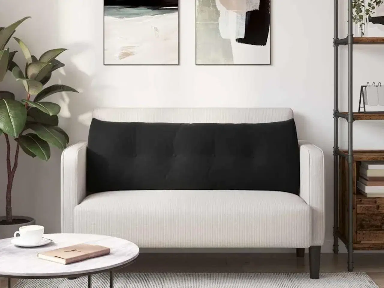 Billede 4 - Rygpude Sort 140 x 24 x 50 cm Fløjl