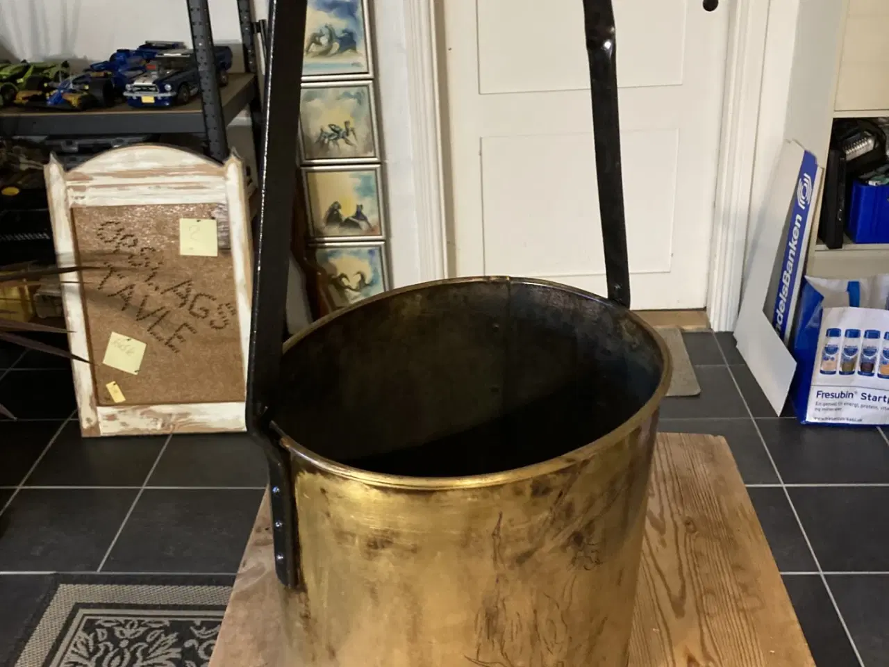 Billede 3 - Brændespand af messing og støbejern