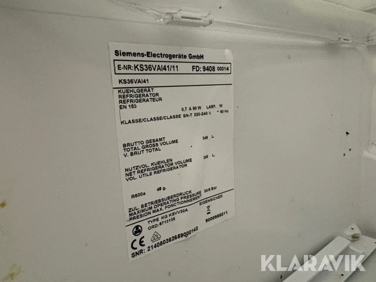 Billede 12 - Køleskab Siemens KS36VA/41
