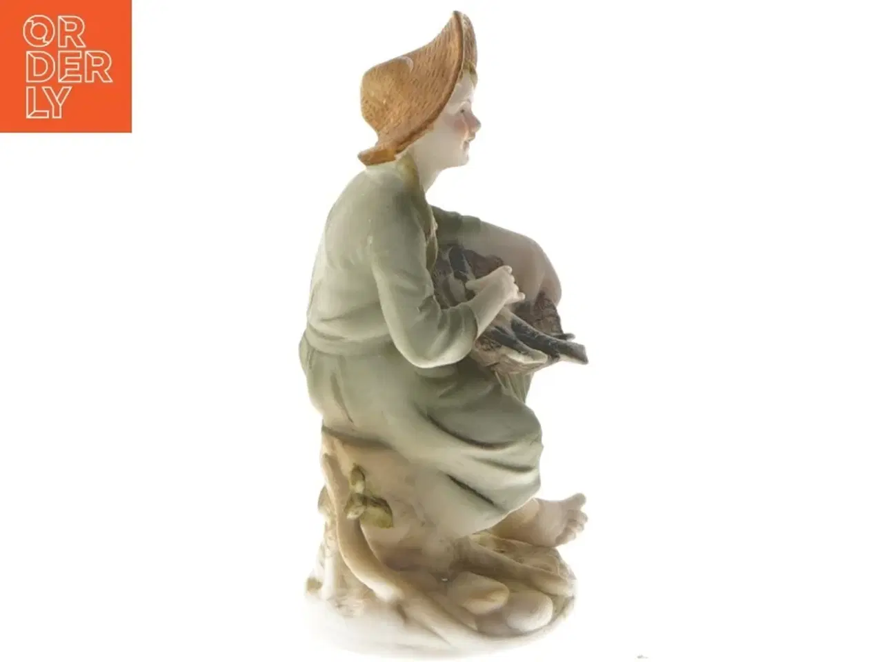Billede 5 - Porcelænsfigur af pige med kurv fra Kjellerup (str. 15,5 cm)