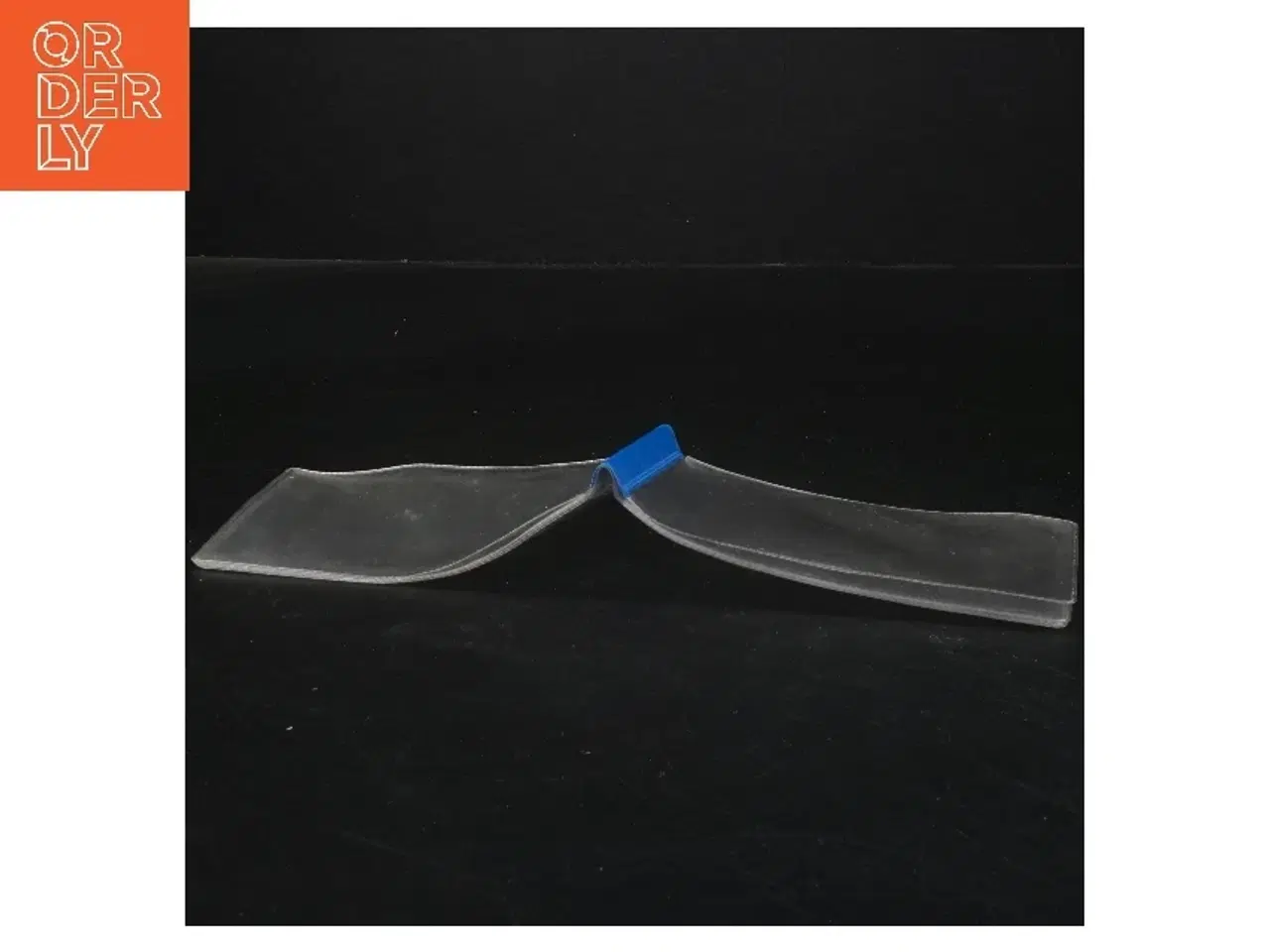 Billede 1 - Transparent plastpose med blå kant (str. 13,5x8,5 cm)