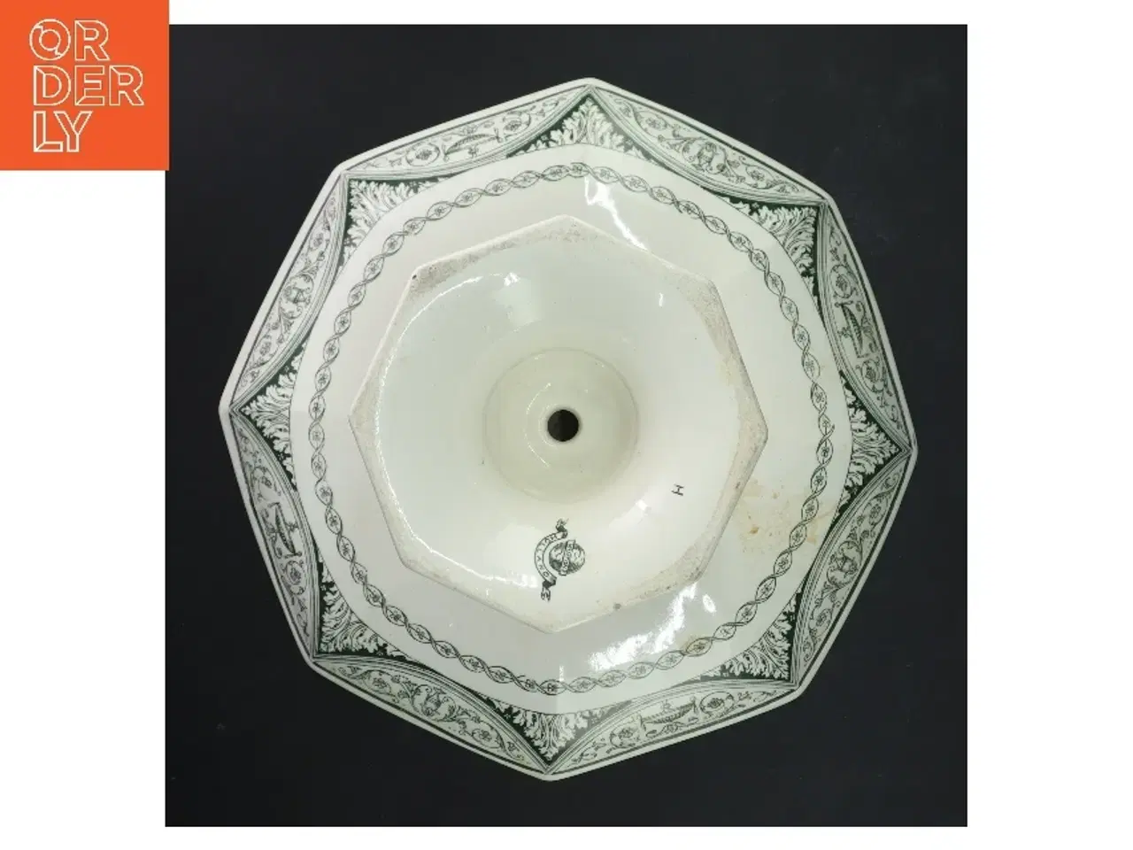 Billede 3 - Dekoreret keramisk kagefad (str. 23,5x14 cm)