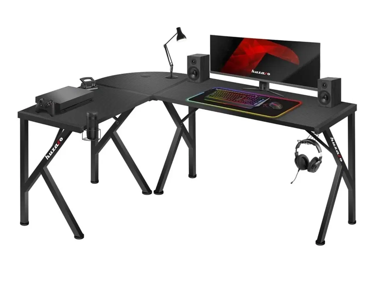 Billede 1 - Gaming bord Huzaro Hero 6.3 – sort hjørneskrivebord