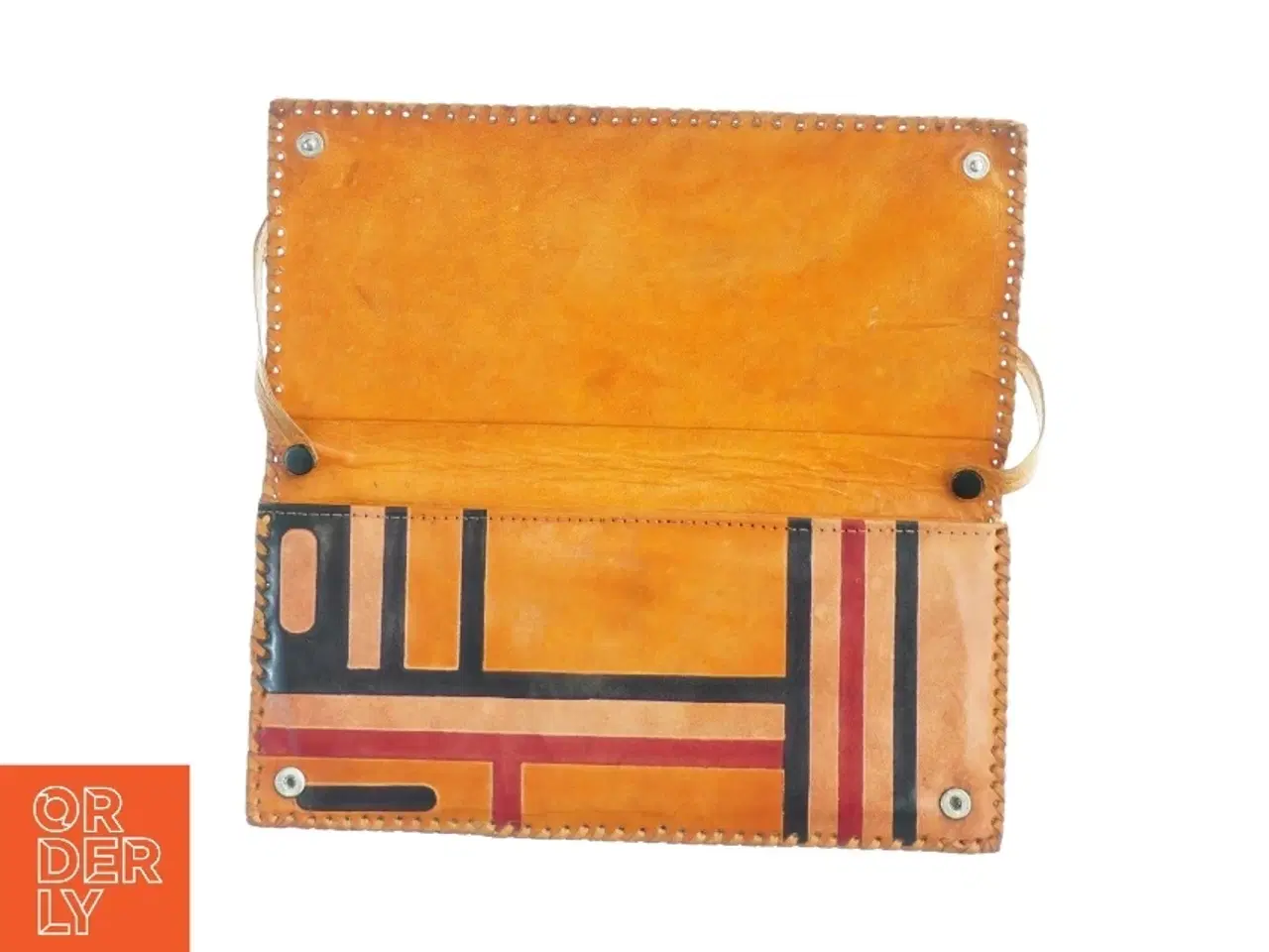 Billede 2 - Vintage Retro Læder Clutch Taske med Skulder strop (str. 30 x 14 cm)