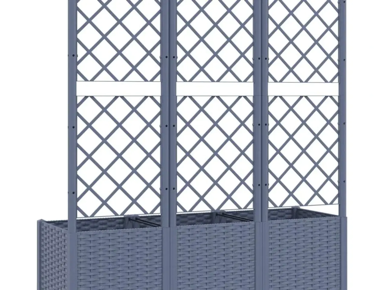 Billede 6 - Plantekasse med espalier 120x40x136 cm PP blågrå