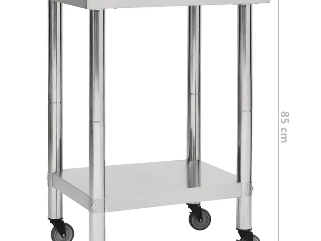 Billede 7 - Arbejdsbord med hjul til køkken 60x45x85 cm rustfrit stål