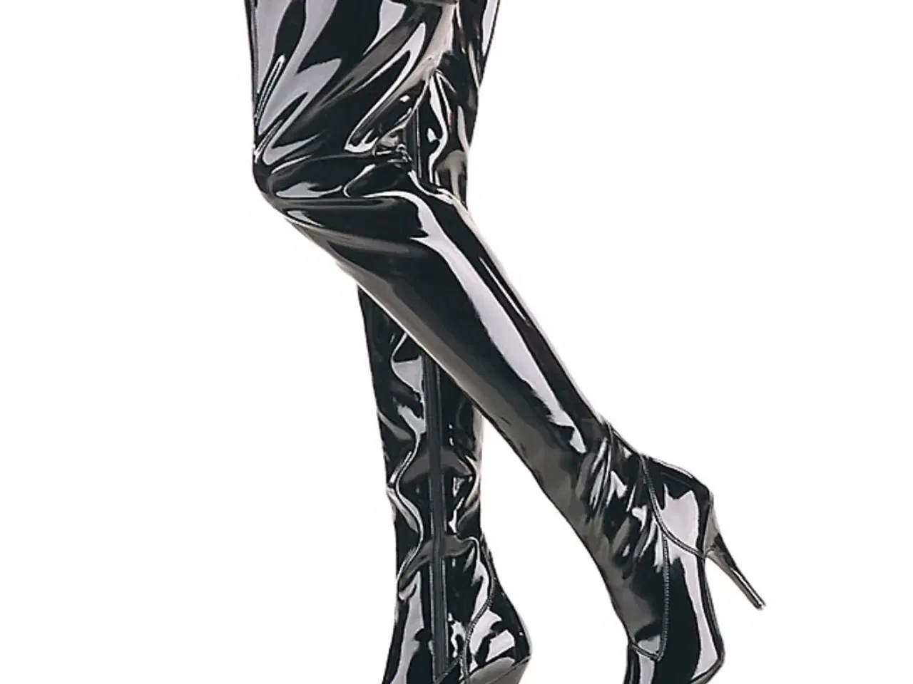 Billede 1 - Lak støvler, lårlange.