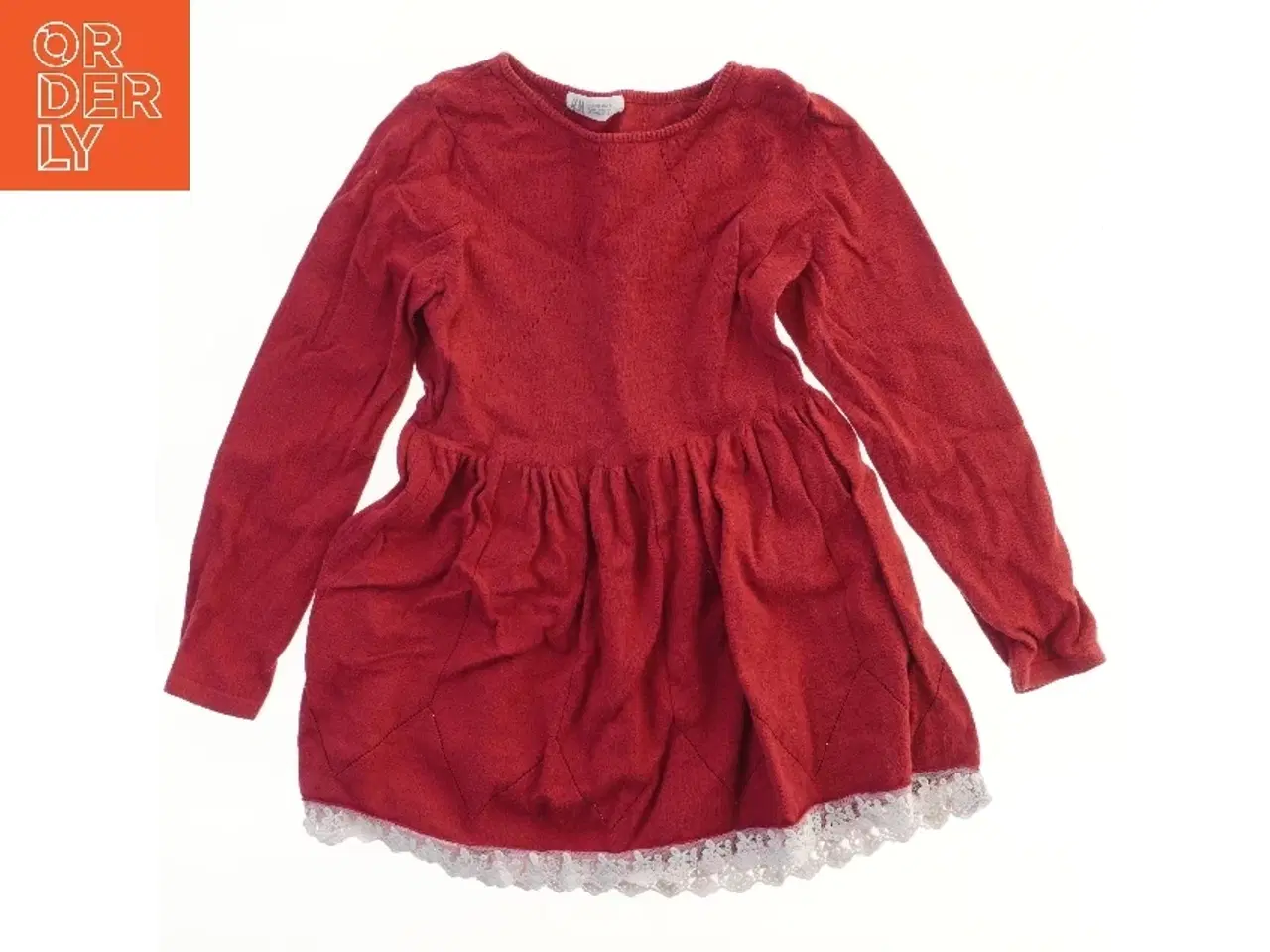 Billede 1 - Rød kjole med blondekant fra H&M (str. 128)