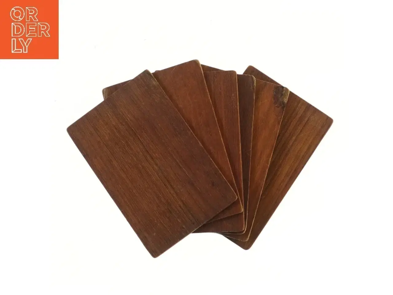 Billede 2 - Sæt af 6 teaktræ glasbrikker (str. 6 stk 18x12 cm)