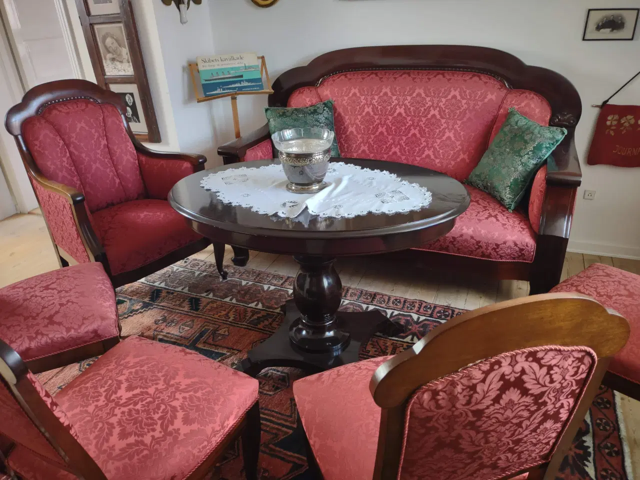 Billede 3 - Flot antik sofa, bord, stole sæt