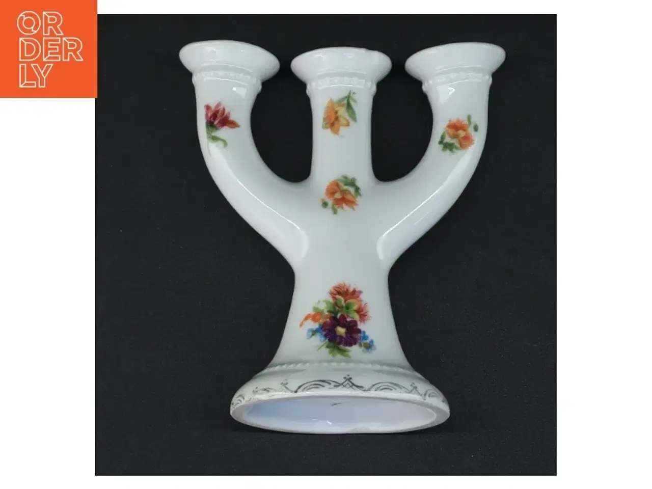 Billede 4 - Porcelænstage til tre lys (str. 13,5 x 12 x 8 cm)