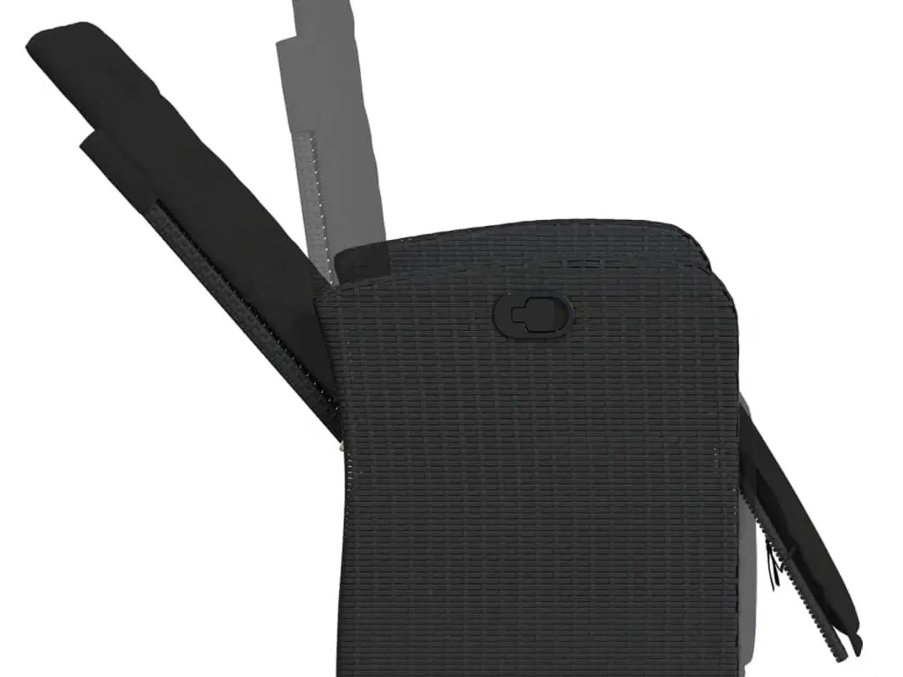 Billede 7 - Havestol med justerbart ryglæn og fodstøtte polyrattan sort