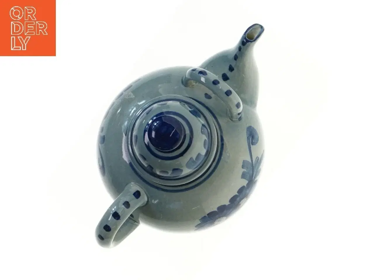 Billede 2 - Blåmalet keramisk tekande (str. Ø 20x16 cm)