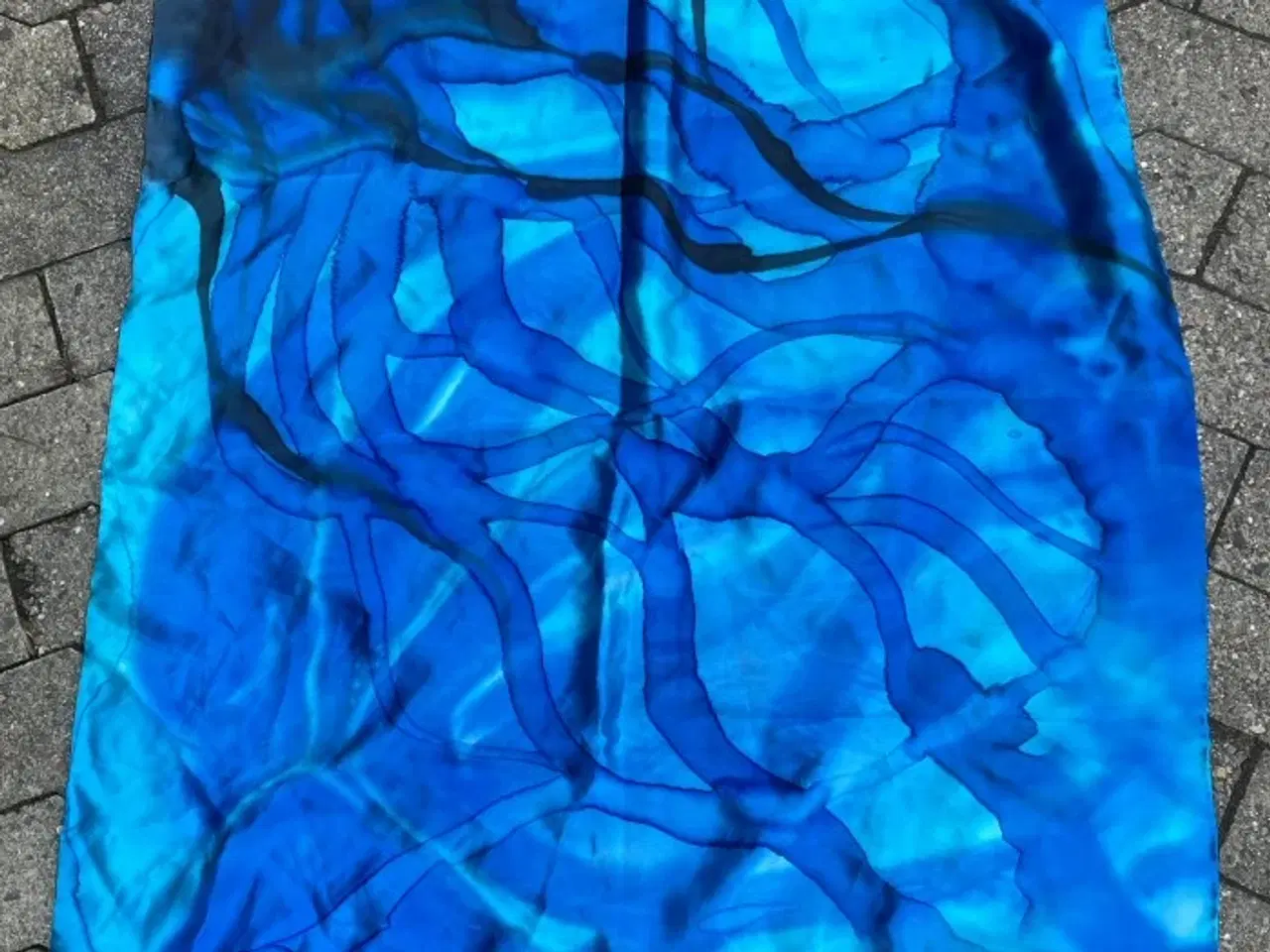 Billede 1 - Håndmalet silketørklæde