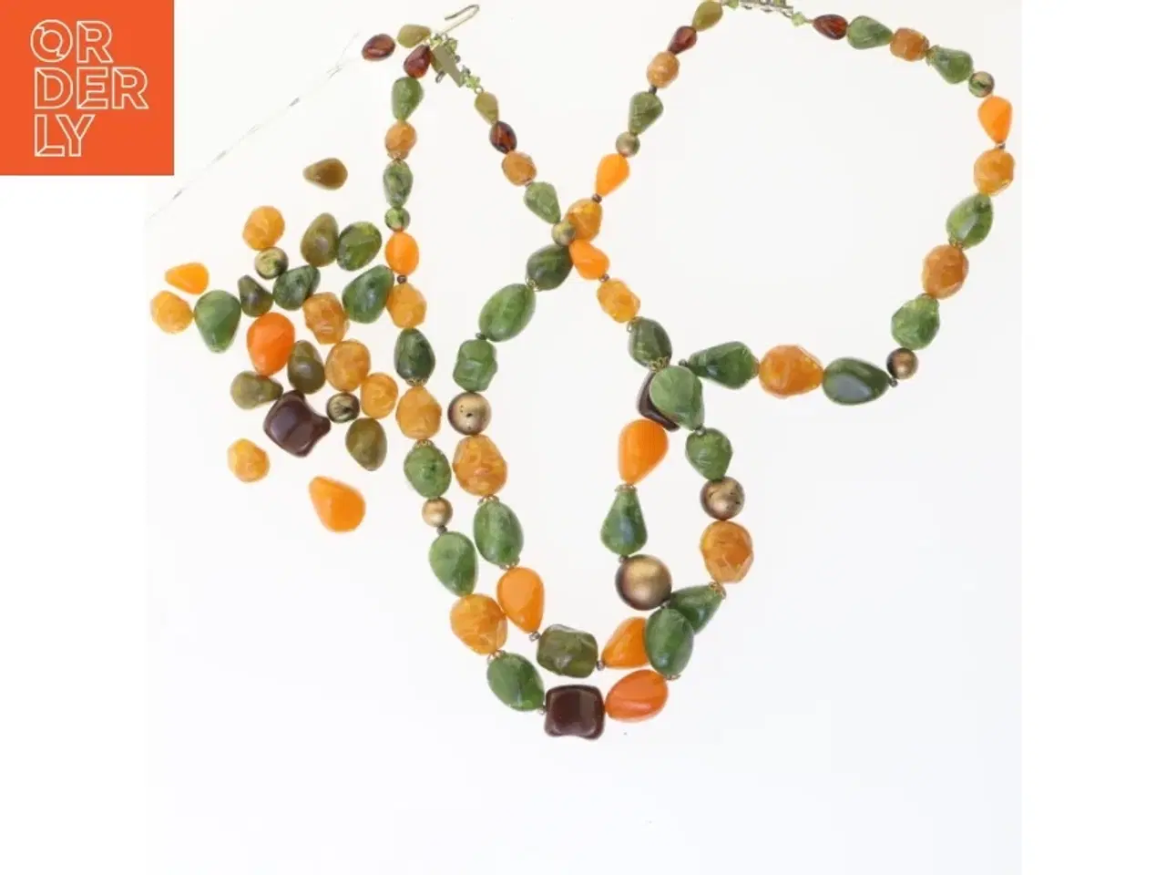 Billede 1 - Farverig halskæde med perler (str. 120 cm)