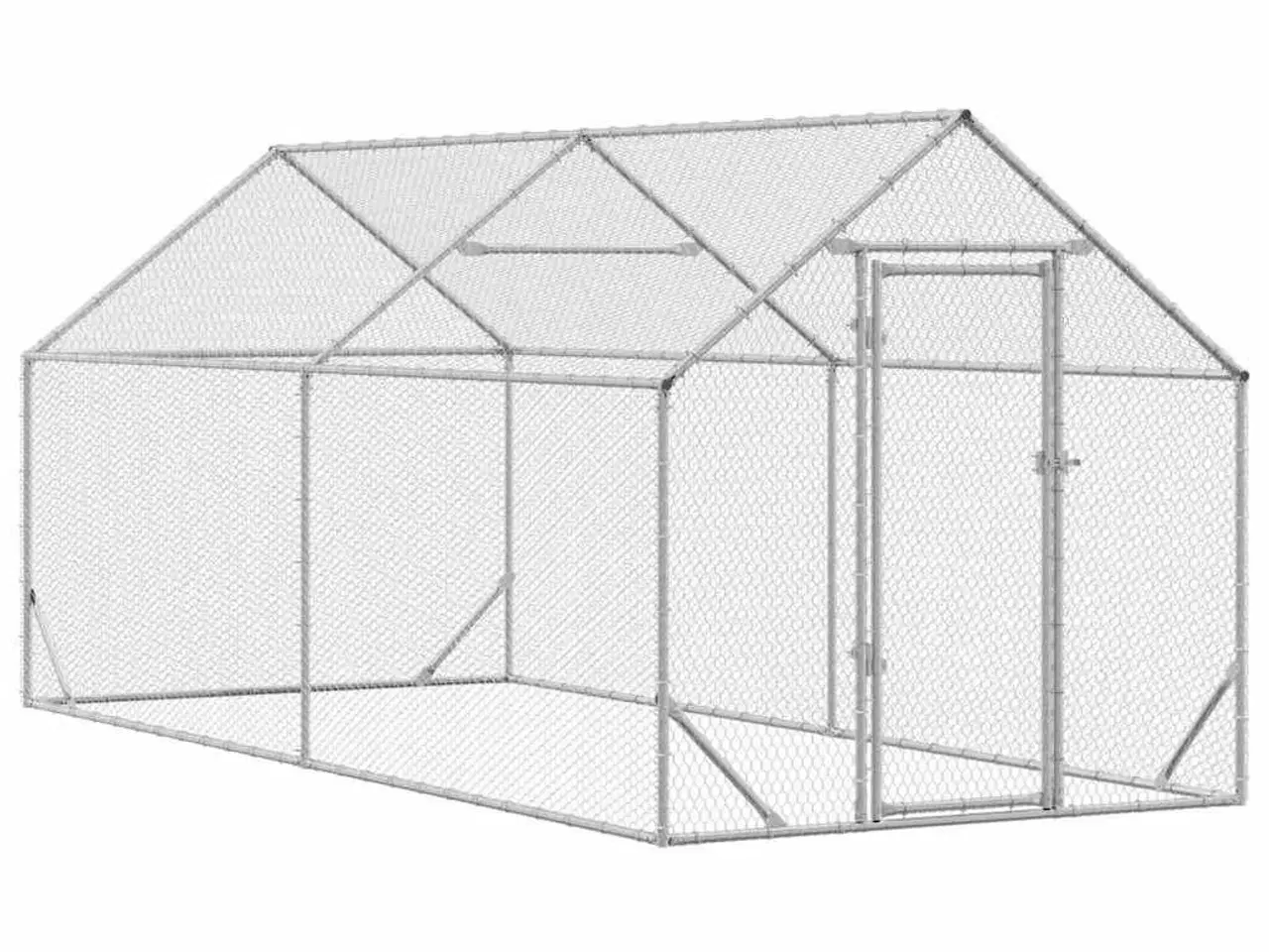 Billede 2 - Hønsebur Sølv 400x170x177cm Galvaniseret stål