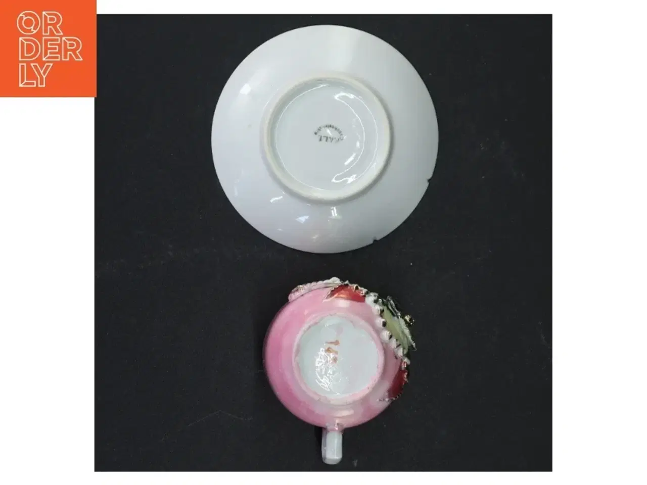 Billede 3 - Dekoreret porcelænskop med underkop (str. H 6 cm)