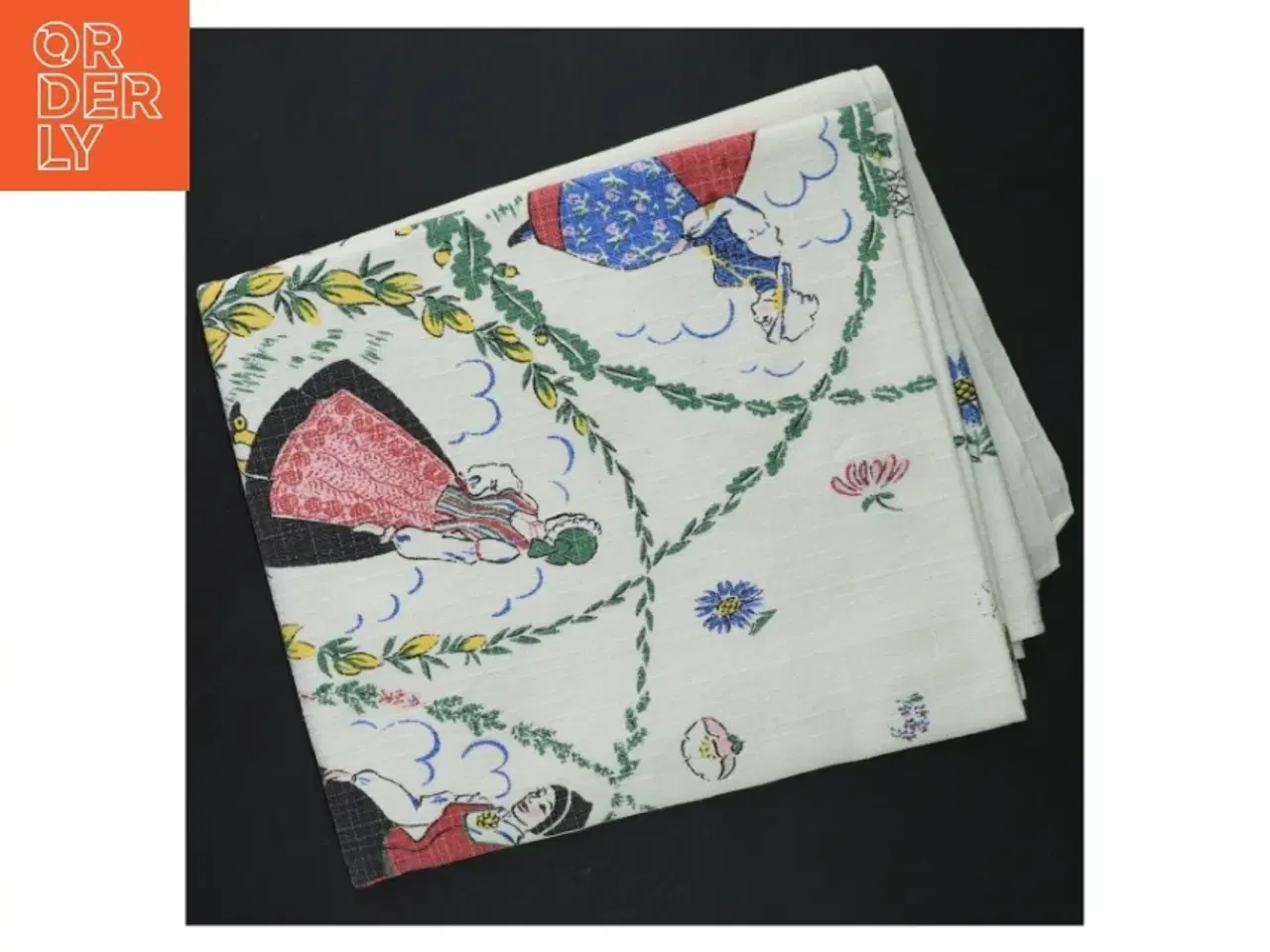 Billede 1 - Dug med folklore motiv (str. 81 x 92 cm)