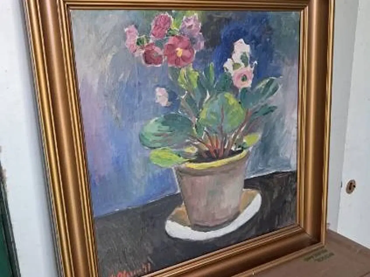 Billede 3 - Smukt blomstermaleri af Eyvind Olesen