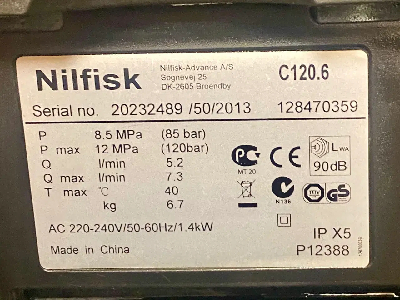 Billede 2 - Nilfisk højtryksrenser c120.6