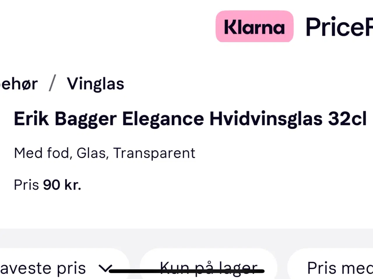 Billede 1 - Erik Bagger hvidvinglas 