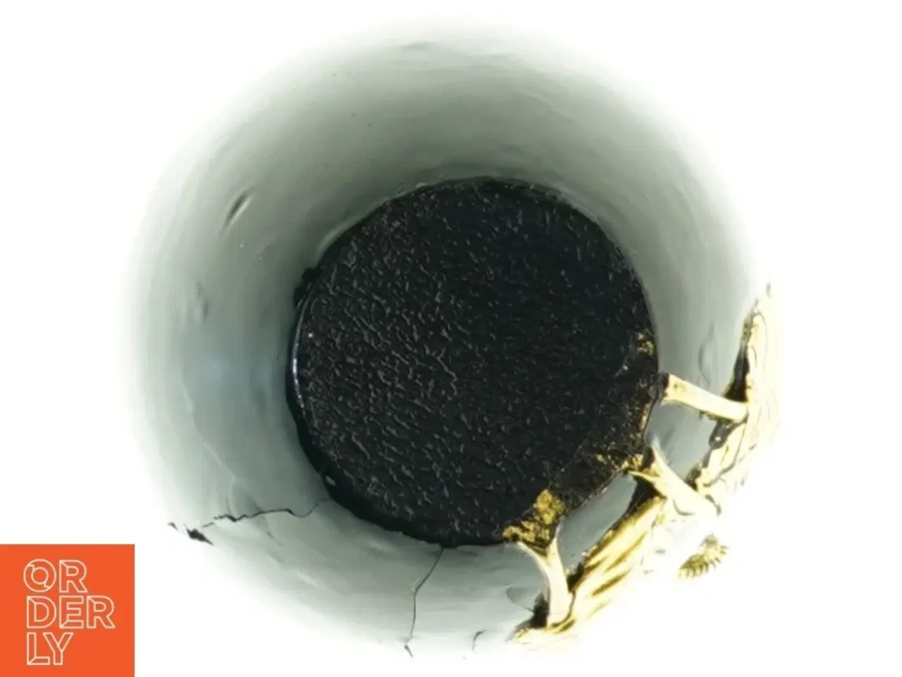 Billede 2 - Lak vase med guld valmuer (str. 16 cm)