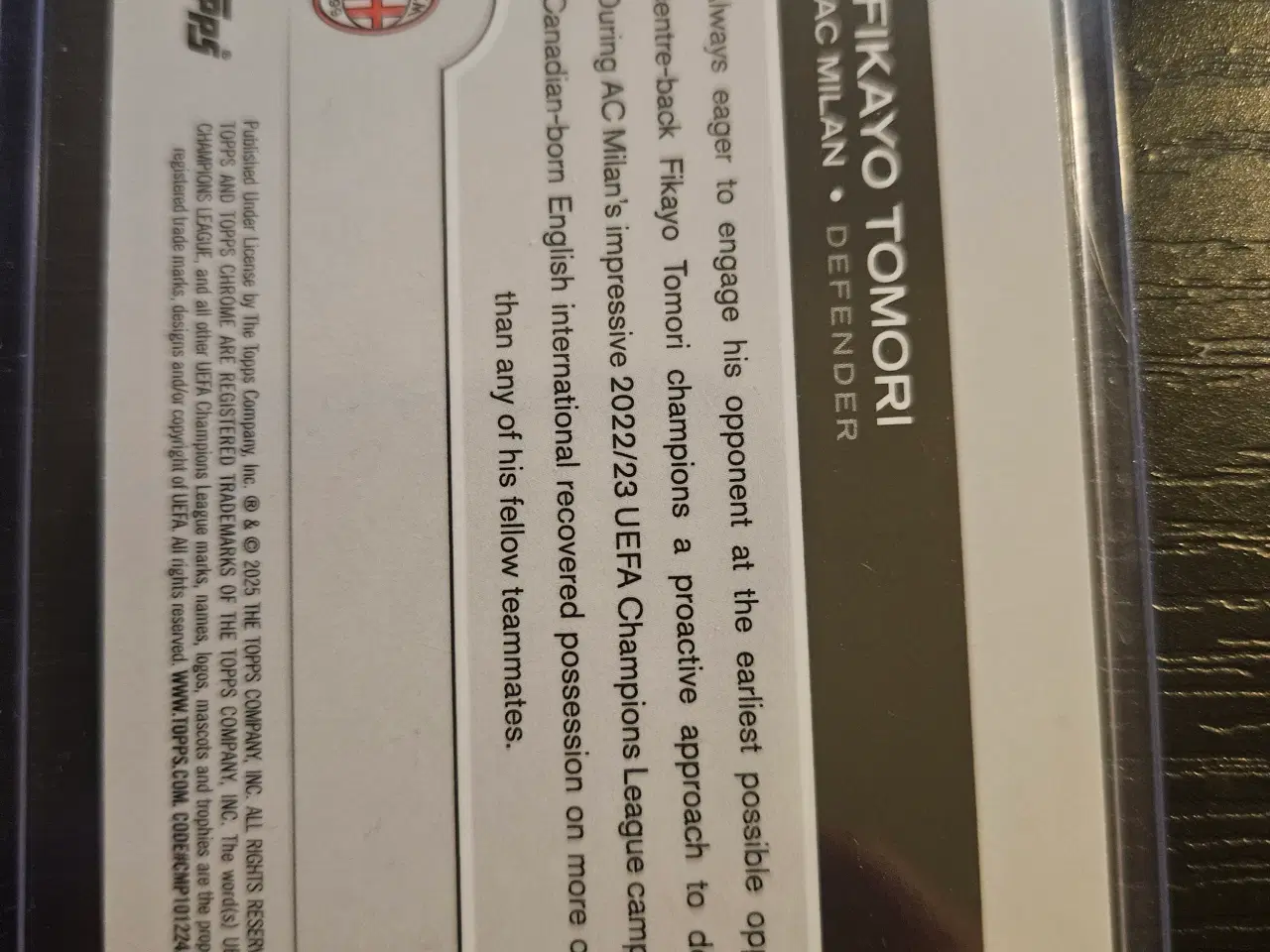 Billede 2 - Fikayo Tomori 082/199 Fodboldkort