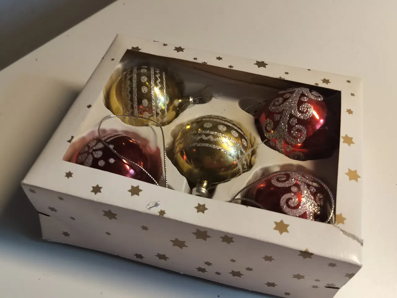 Billede 1 - 5 stk gamle julekugler med mønstre