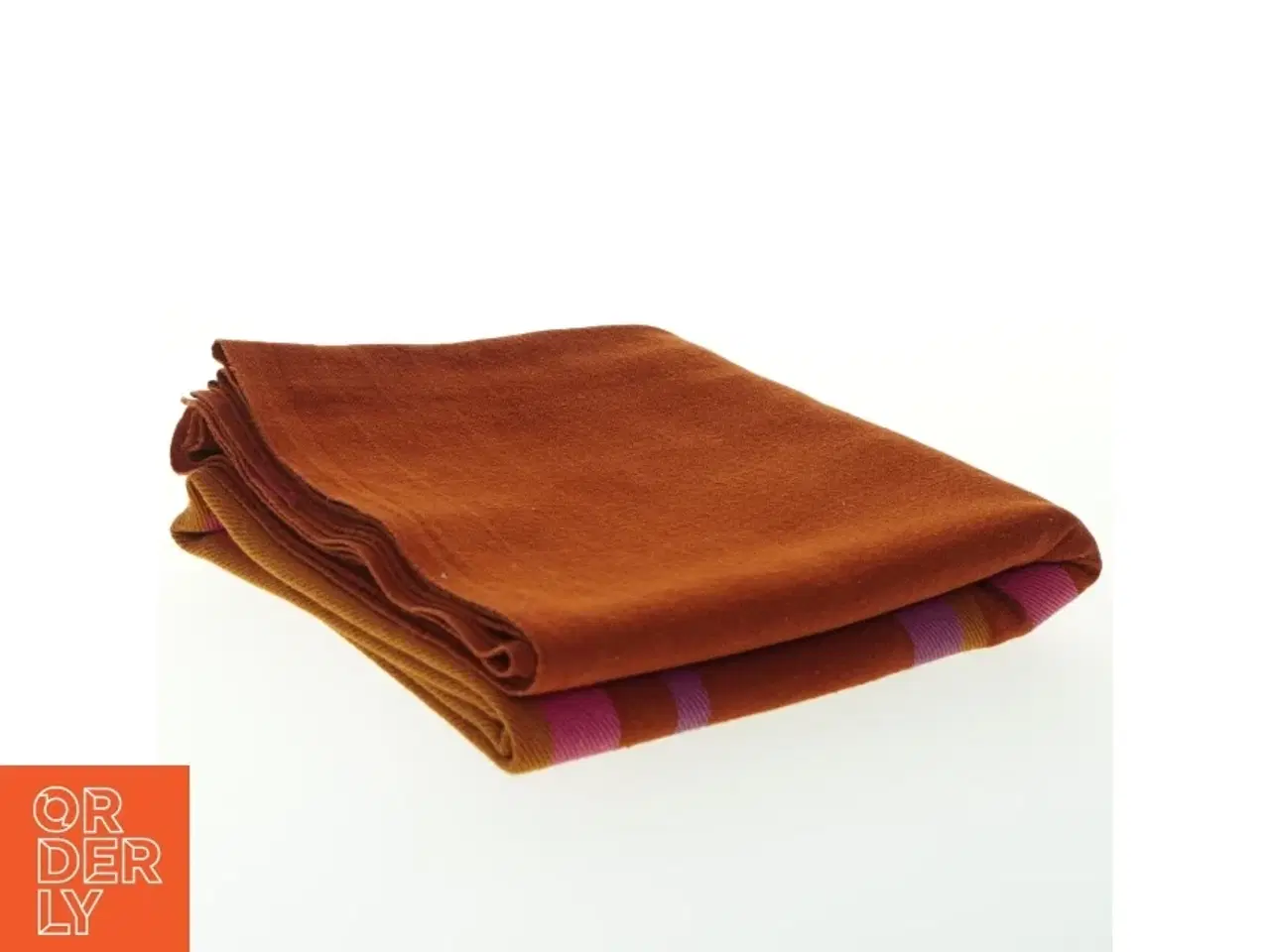 Billede 4 - Orange dug  med farverige striber (str. 175 x. 89 cm)